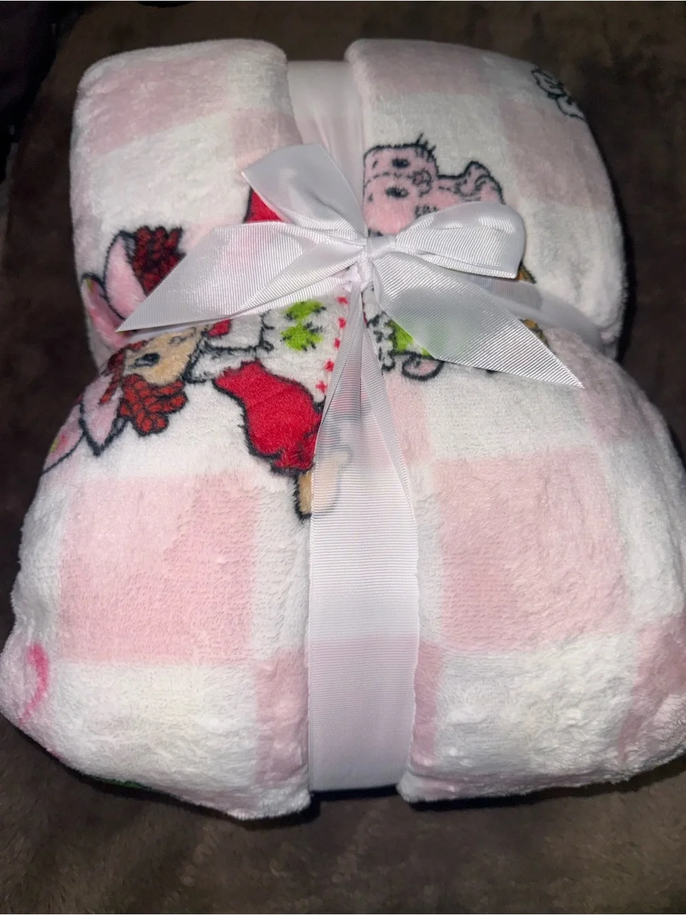 Strawberry shortcake gingham Pink Blanket 60x70
